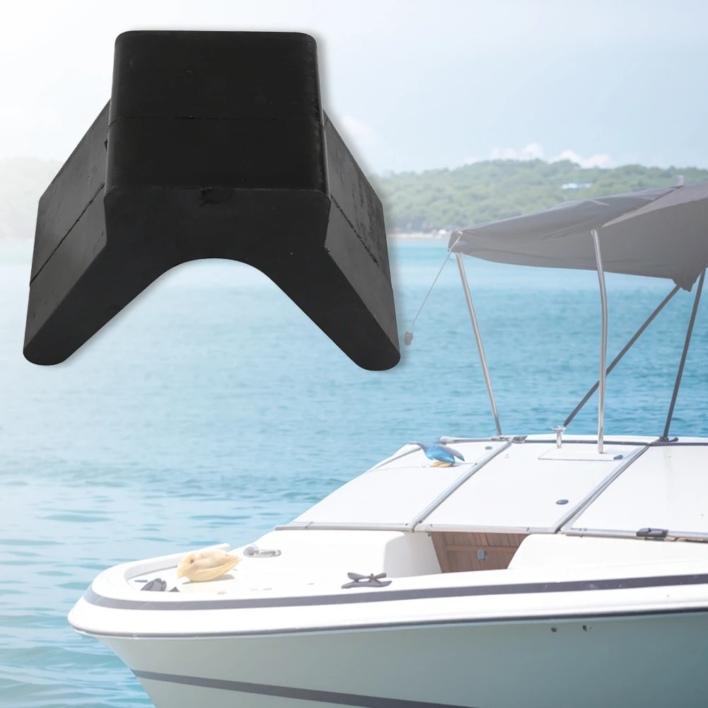 

2 Inch V-Style Bow Stop Non Marking Rubber Boat Bow Stop Trailer Stopper 1/2In Mounting Hole Diameter for Boat Trailer