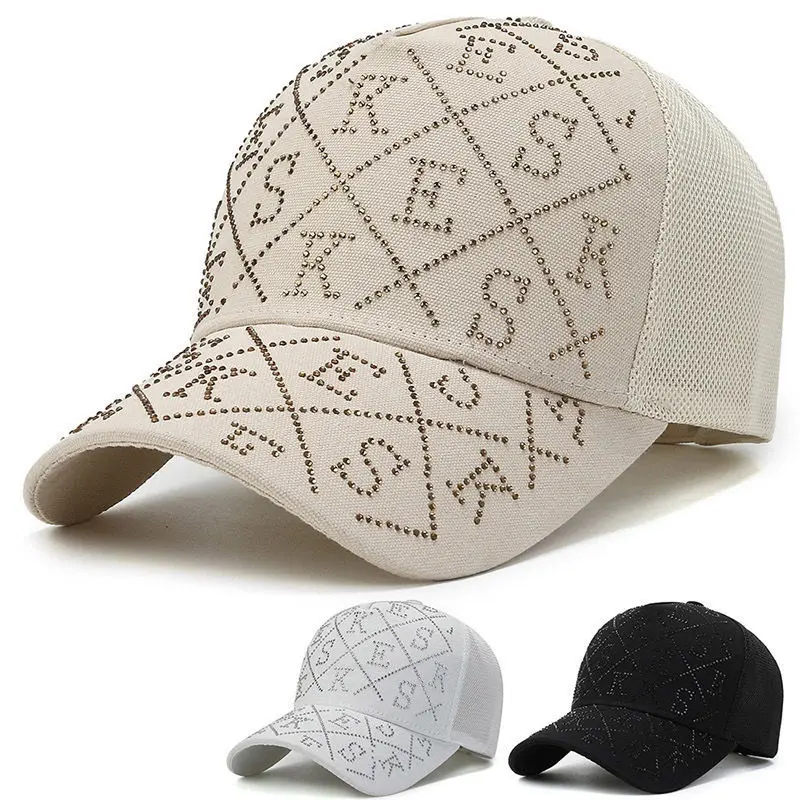 

Korean Version Ins Diamond-encrusted Letter Cap Fashion Versatile Internet Celebrity Temperament Foreign Style Baseball Cap Tide