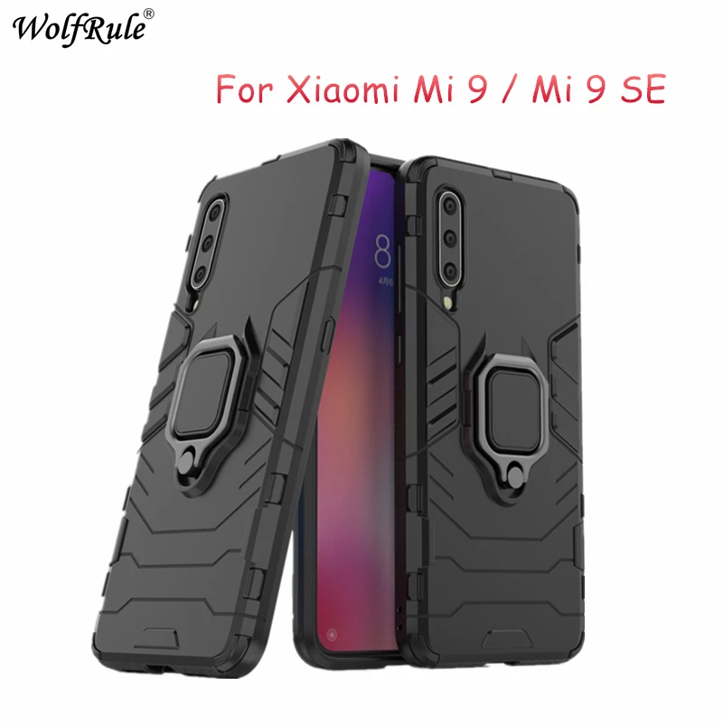 For Xiaomi Mi 9 Case TPU Hard PC Xiaomi Mi9 Case Ring Holder Stand Magnetic Armor Case For Xiaomi Mi 9 SE Mi9 Phone Fundas 6.39\