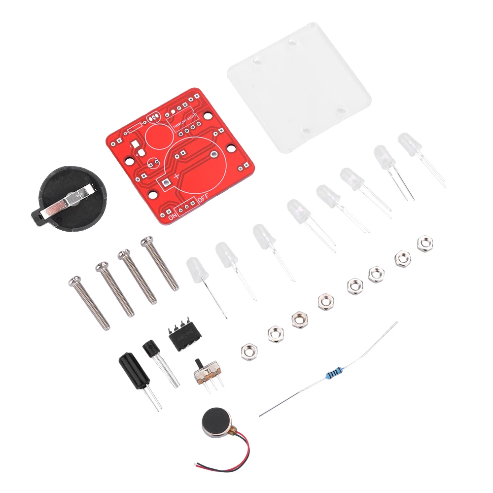 Diy Wobbling Led Dice Kit with Small Vibrating Motor Fun Electronic Soldering Practice Board Kit