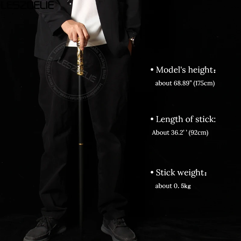 メンズリムーバブルウォーキングスティック,93cmゴールド,ブラック,快適,ウォーキング,マンファッション,杖,パーティー,エレガント,ヴィンテージ