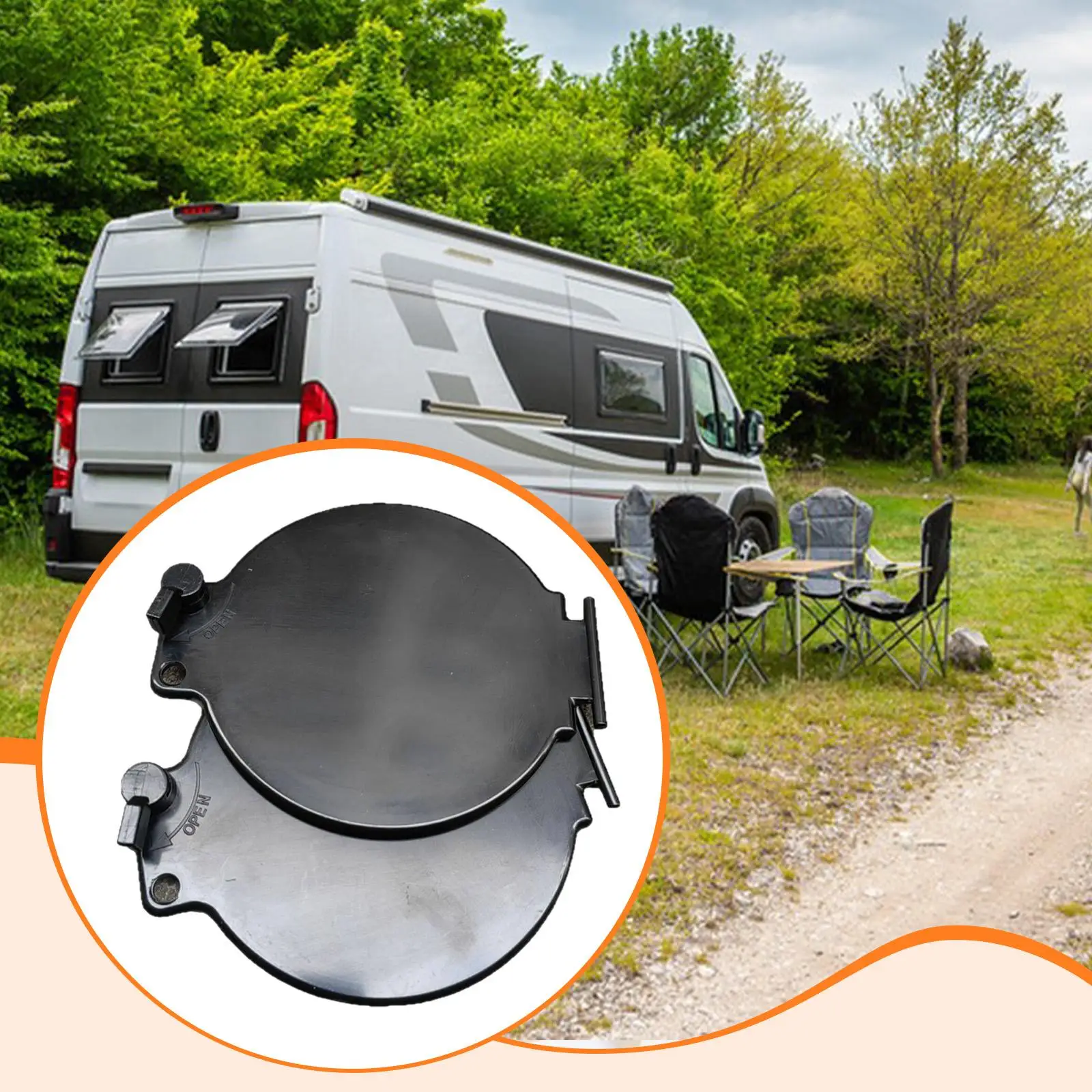 

2Pcs Replacement Hatch Doors Camper Portable RV Sturdy Protection Rotating Lock Mechanism Sewer Hose Carrier Covers Storage Caps