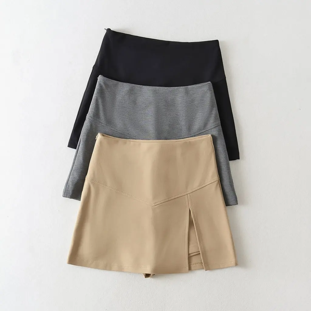 

Women's Sexy High Waist Side Slit Skirt A-Line Anti-Exposure European American Style Autumn New Hot Girl Sheath Skirt