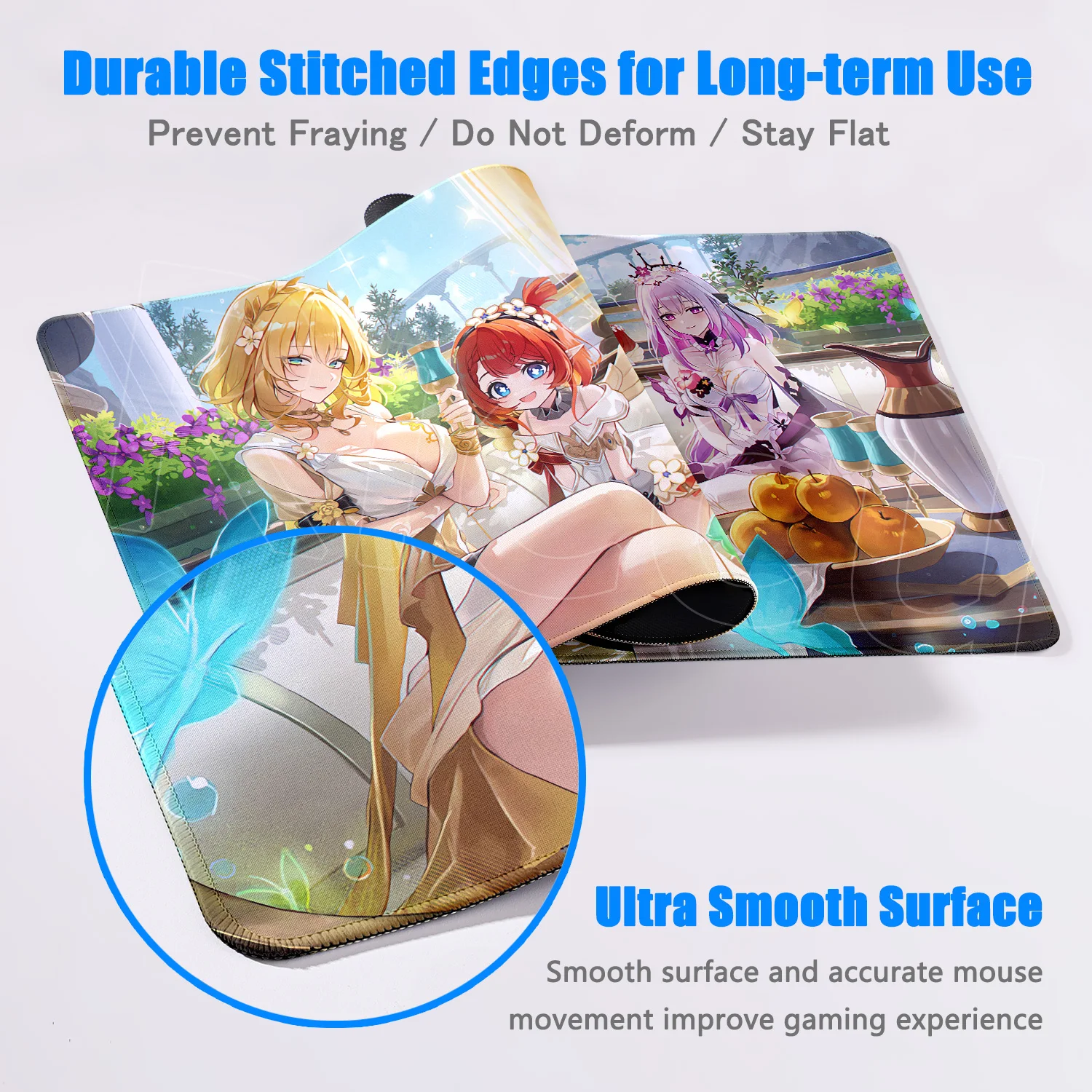 Gioco caldo Honkai Star Rail Tappetino per mouse Tappetino per mouse in gomma antiscivolo Tappetino protettivo per scrivania da ufficio Tastiera portatile Tappetini per mouse per giocatori