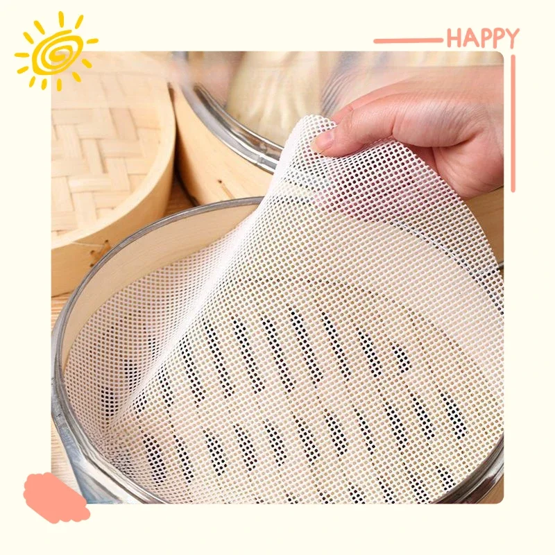 5pcs Reusable Non-Stick Steamer Mats, Suitable for Cooking Steamer Trays, Hand Wash Solely