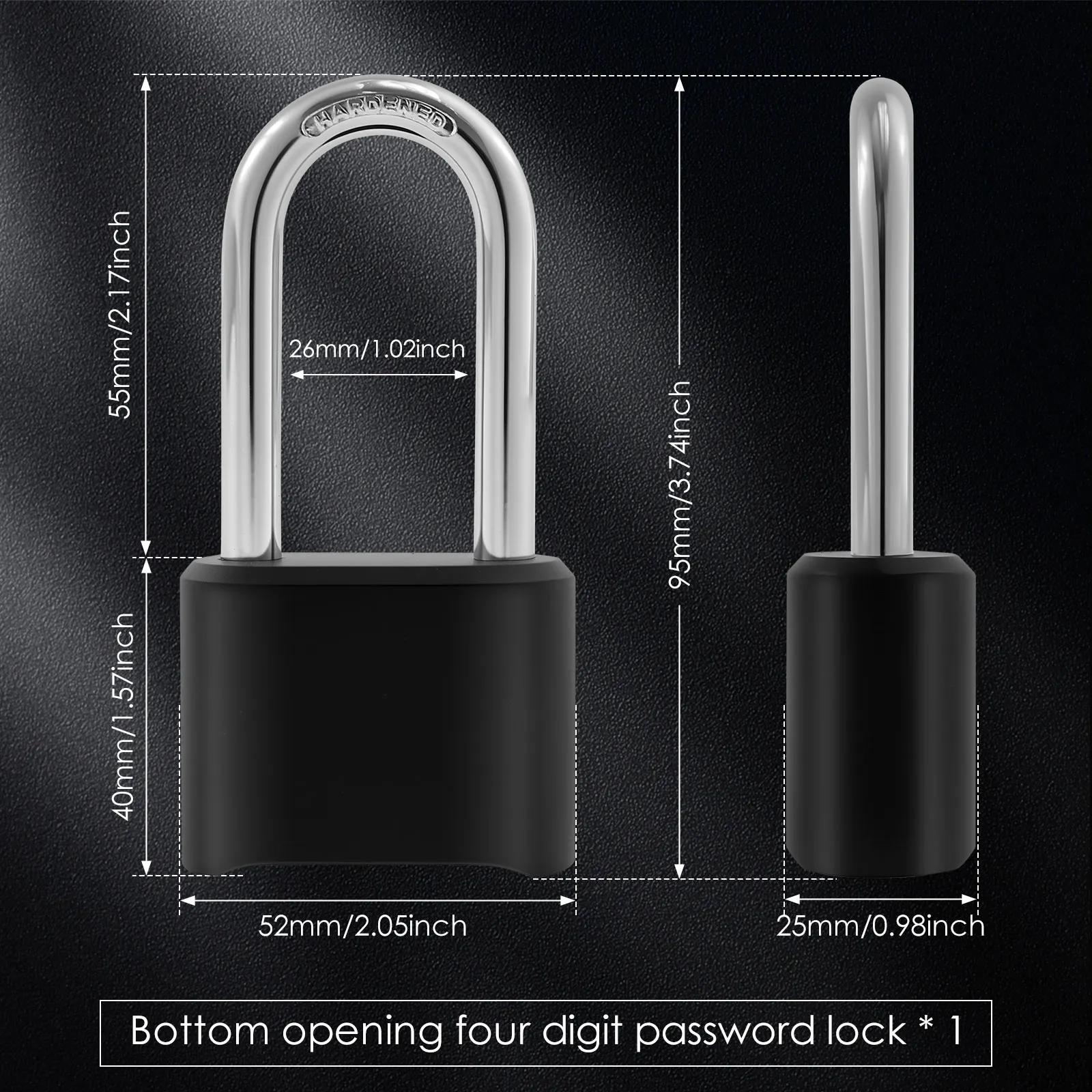 الثقيلة قفل مجمع تكبل طويل 8 مللي متر سميكة 4 أرقام قفل خزانة مانعة لتسرب الماء في الهواء الطلق قفل مجمع للبوابة ، سقيفة #2