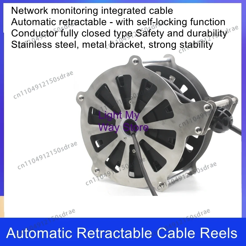 Network retractable reel USA signal take-up monitor all-in-one cable winder