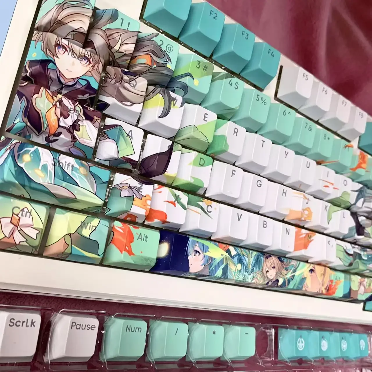 120 Keys Honkai Star Rail Firefly Keycaps PBT Dye-Sub Backlit Keycaps Anime Cartoon Key Caps for ANSI 61 68 87 104 108 Keyboard