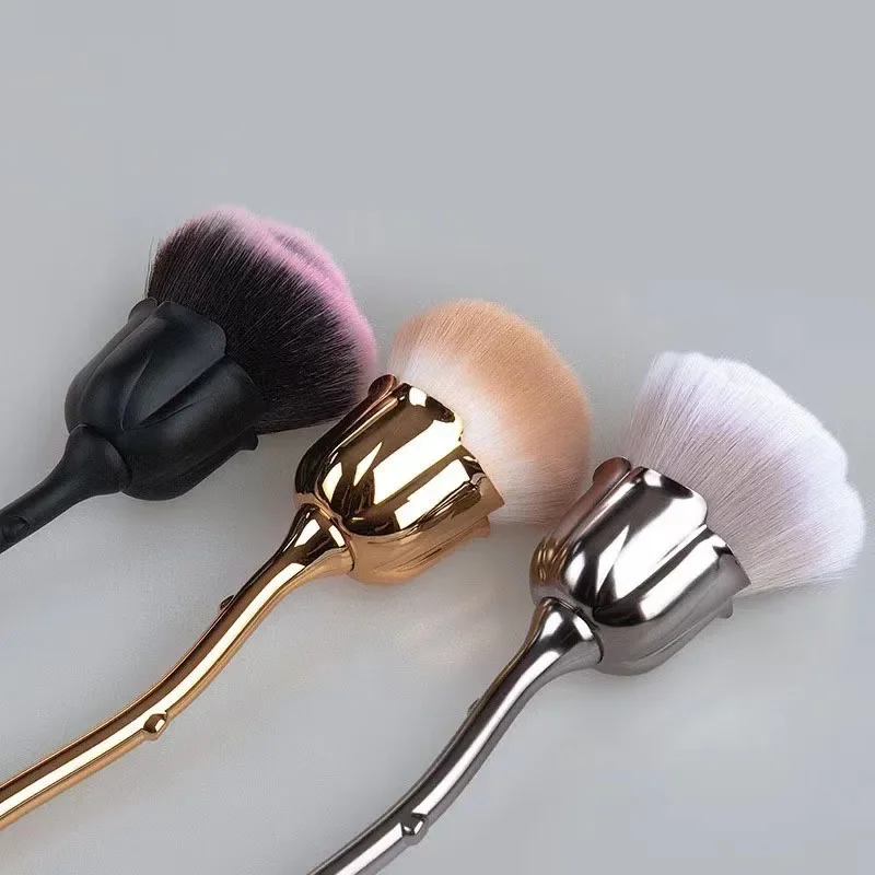 For Manicure Cleaner Tools Rose Shape Nail Brush Cleaning Supplies Rose Flower Nail Dust Brush Ultra Soft Nylon Dust Brush