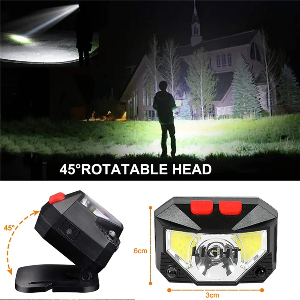 Strong Light Induction Headlight Led Rechargeable Headlamp IR Motion Sensor Head Lamp Waterproof Camping Head Front Light