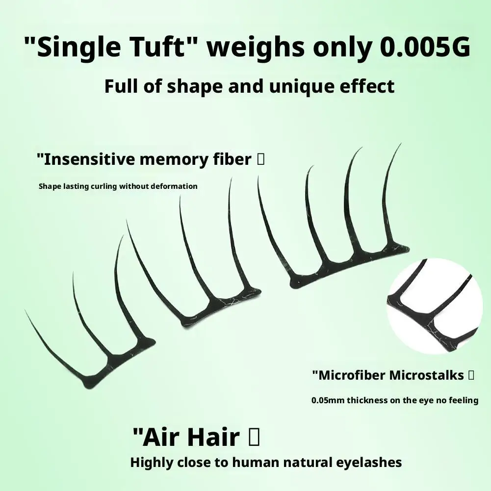 Korean Style Glue-Free False Eyelashes, Thin Segmented Design for Beginners, Natural Cute Look with Large Capacity