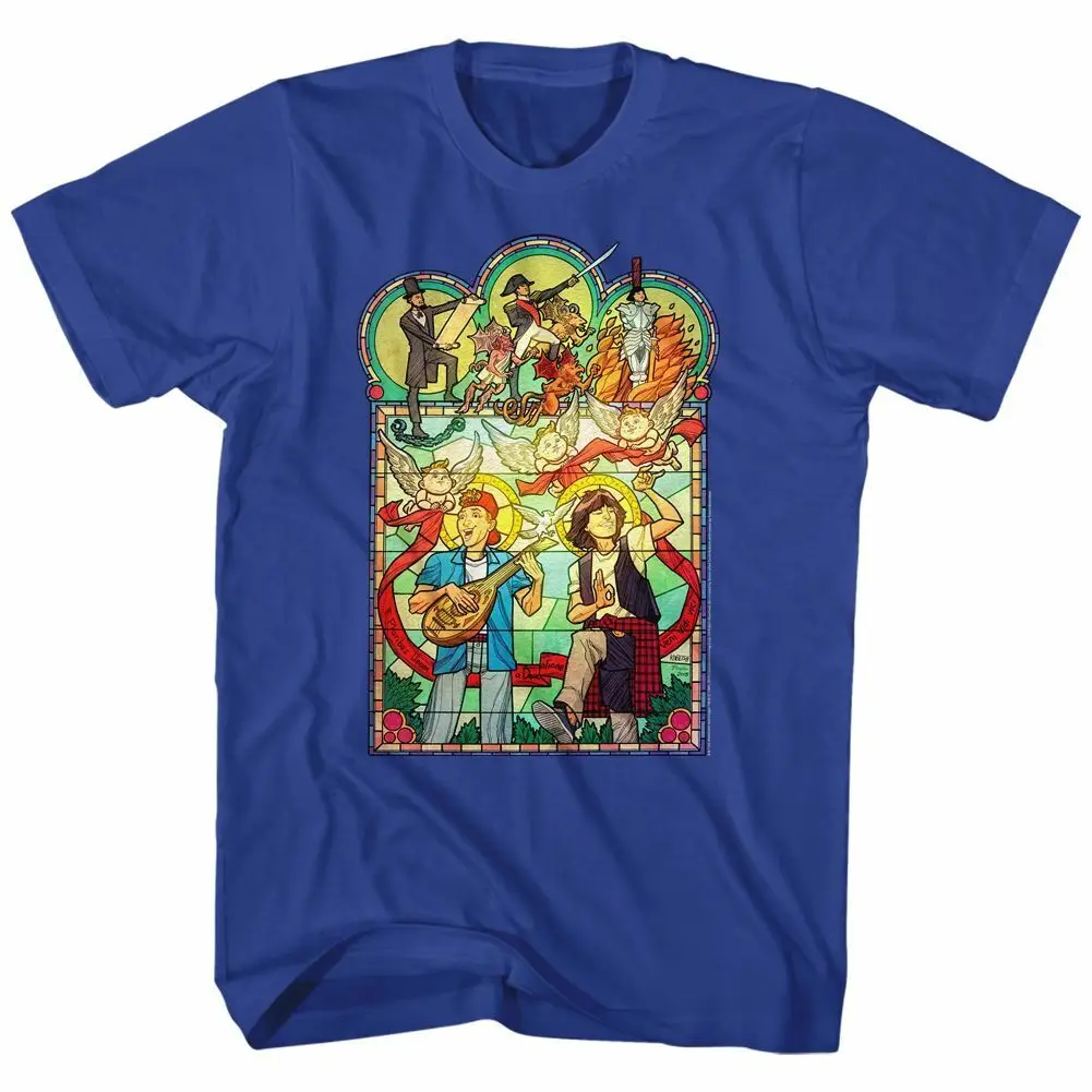 Bill And Ted Stained Glass Royal Adult T Shirt