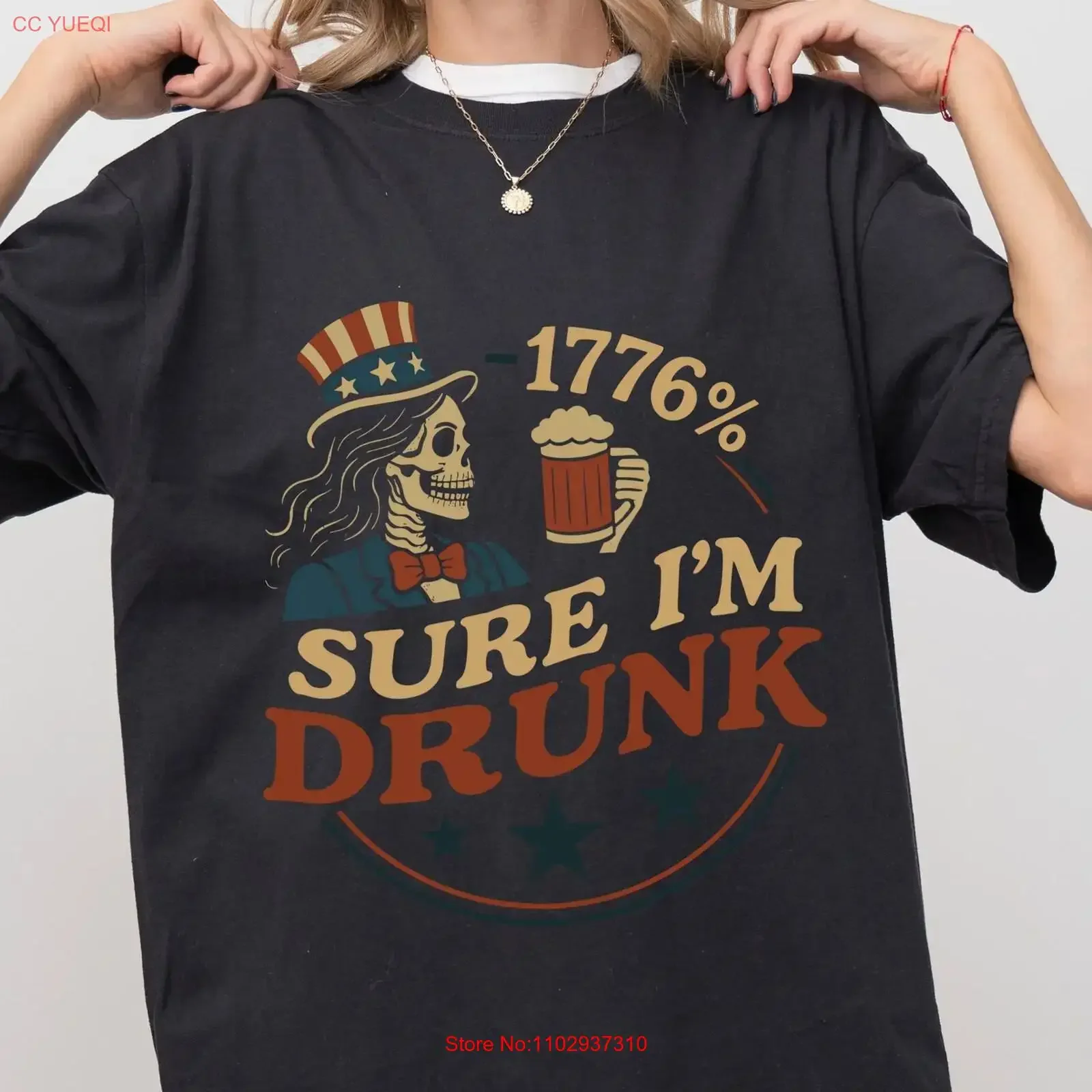 Забавная питьевая рубашка на 4 июля, 1776 г., унисекс, патриотическая футболка со скелетом и пивом, подарок на вечеринку в США, наряд ко Дню независимости