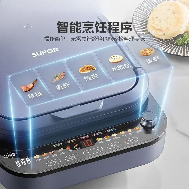 Electric Pancake Pan: Multifunctional. Enlarged and Deepened. Removable and Washable. Double-Sided.