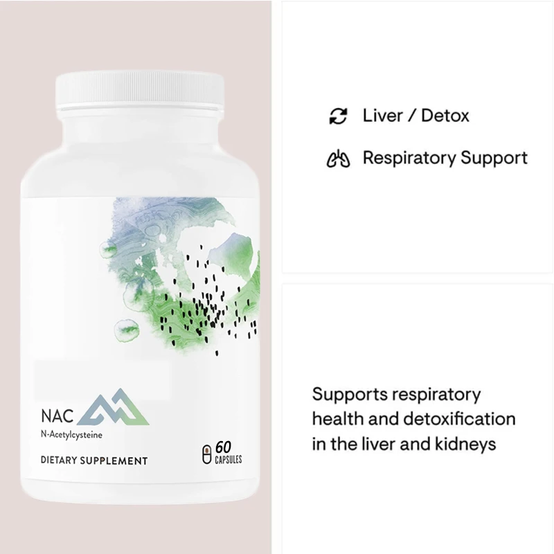 

Acetylcysteine 500mg supports respiratory health and immune function; 60 capsules to promote liver and kidney detoxification