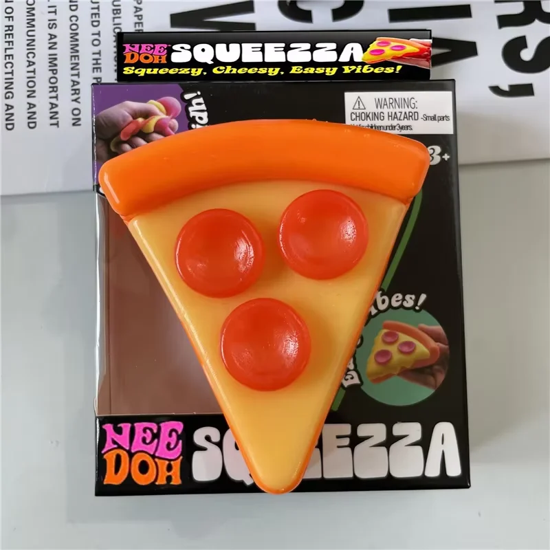 Needoh Sensory Squeezzza Pizza Sensory Stress Reliever Fidget Toy Anxiety Focus Non-toxic Squeeze Stretch Toy For Adults Gift﻿