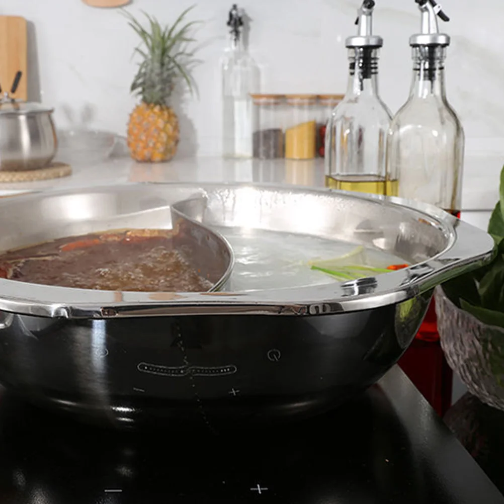 

28Cm Stainless Steel Hot Pot Multifunctional Non-Stick Cookware For Induction Gas Cooker Widened Handle Family Party Use Dual