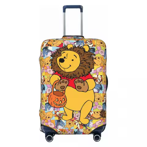 Custom Lion Winnie The Pooh Luggage Cover Protector Funny Travel Suitcase Protective Cover for 18-32 Inch