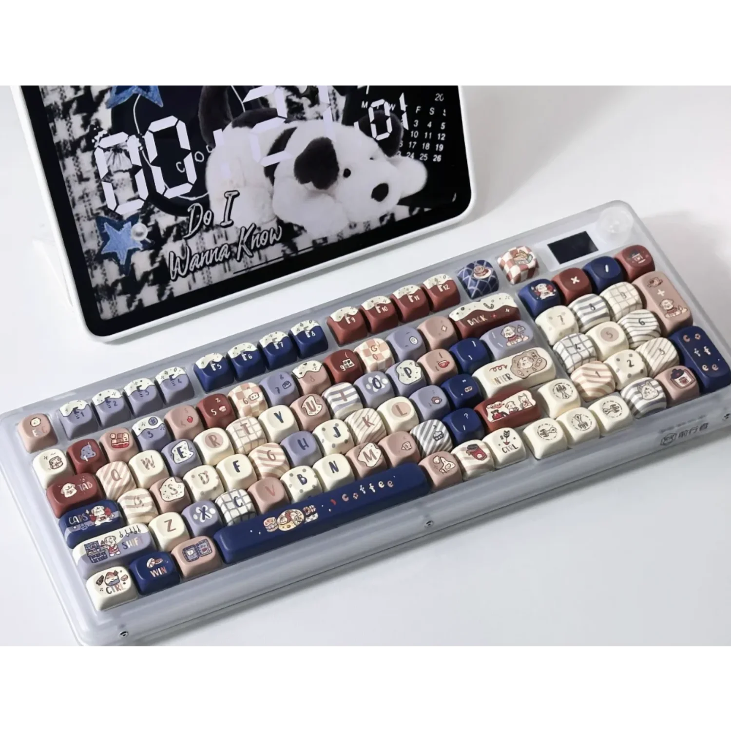 Imagem -04 - Bonito Pbt Keycaps para Teclado Mecânico Puppy Original Xoa Café mx Switch 60 64 84 98 10 Pcs