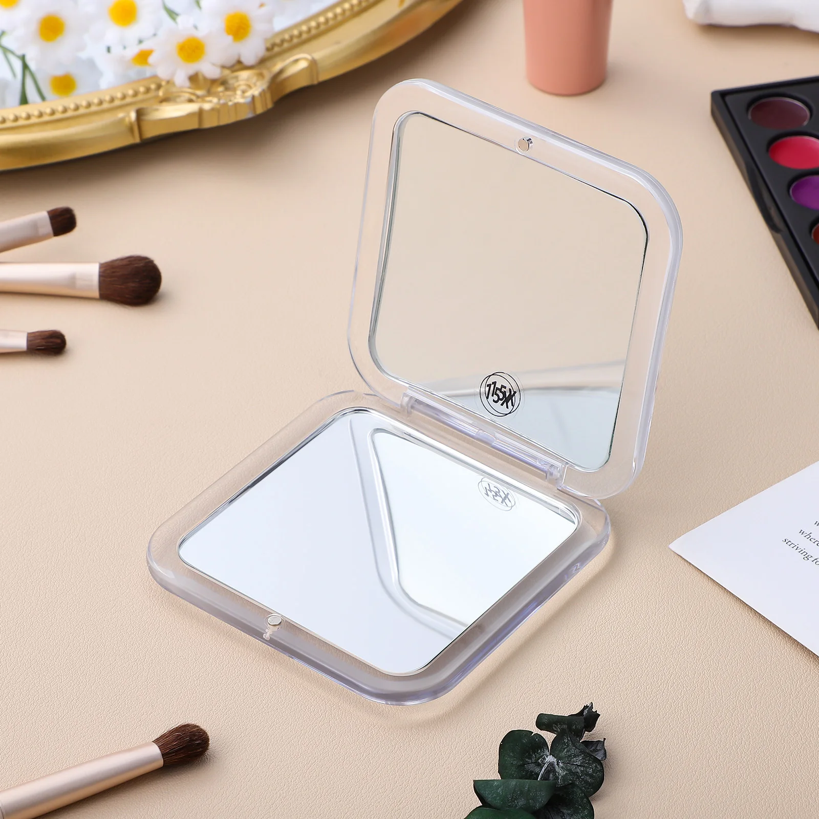 

Compact Mirror Purse Makeup Magnifying Foldable Travel Small Square Portable Mini Pocket Vanity Cosmetics Mirror