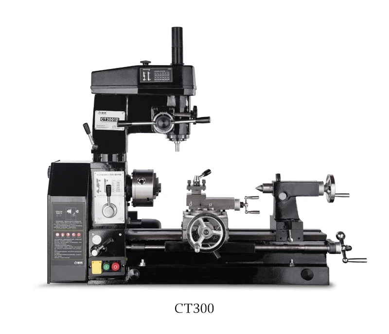 Portable Small Combination Lathe and Milling Machine Mini Lathe Mill Drill Combo CT300