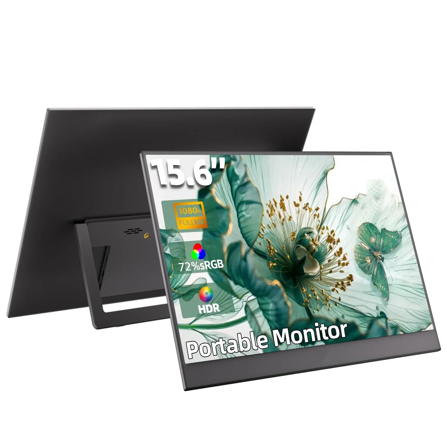 

Portable Monitor 15.6inch 1080P Tybe-C HDMI Gaming Ultra-Slim IPS Display Speakers HDR Plug&Play External Monitor for Laptop PC
