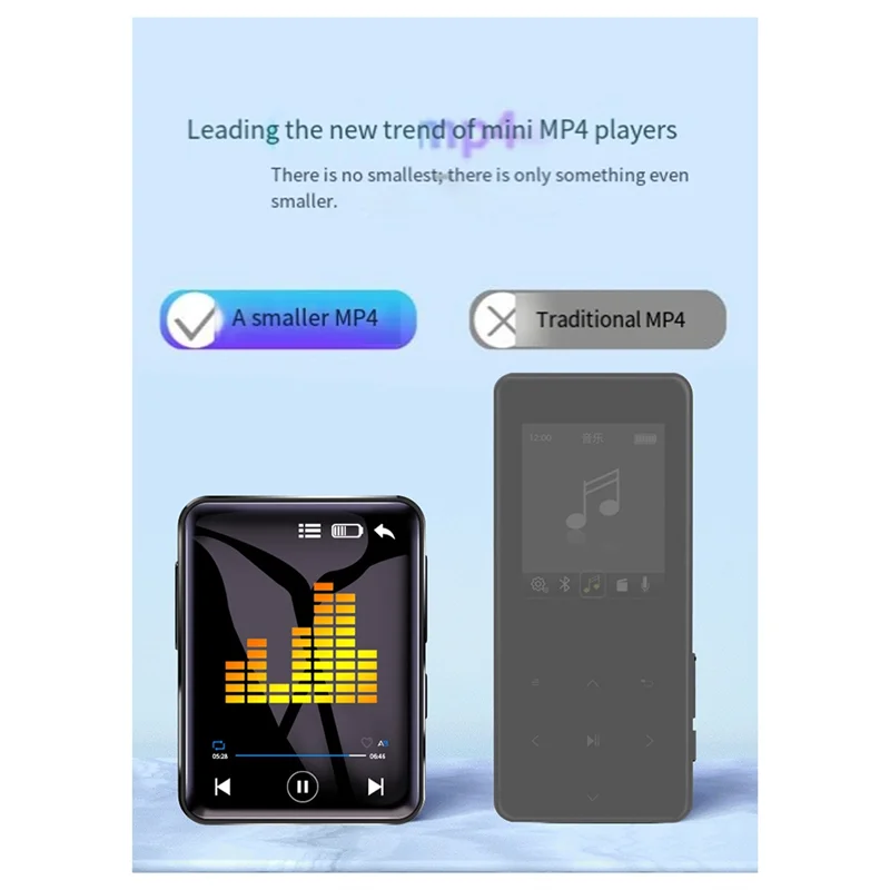 JABS-MP3 Player Mp4 Player 2025 New Mini Portable FM/Speaker/E-Book/Recorder Students