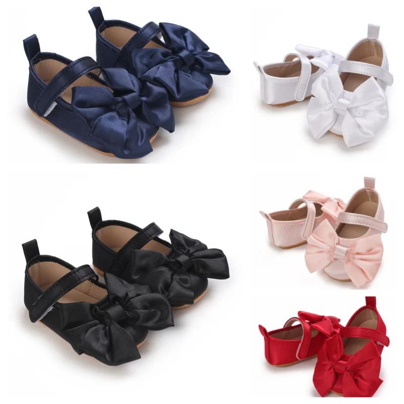 

New Western-style Bow Princess Shoes For Infants And Young Children Aged 0-18 Months Soft And Non Slip Walking Shoes