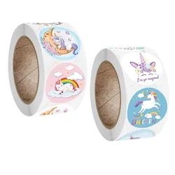 New Children's Stickers Roll Small Rolling Sticker Photocard Decor Cartoon Animal Pack Lables for Kids Packaging Stickers