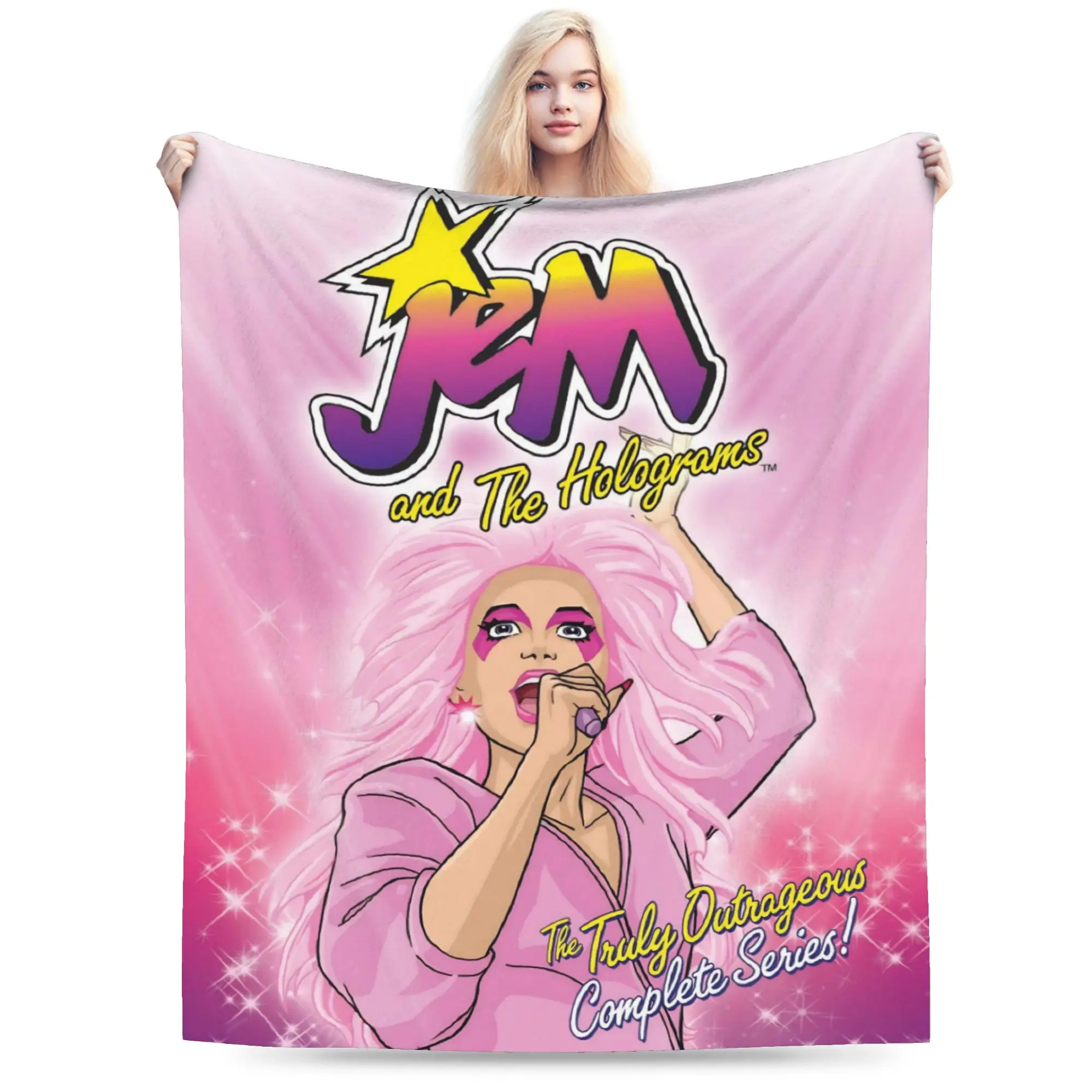 Jem And The Holograms Merch Blanket Lightweight Warm  Throw Blankets for Bed 50x60 Inches Multi-size Bedding Throws
