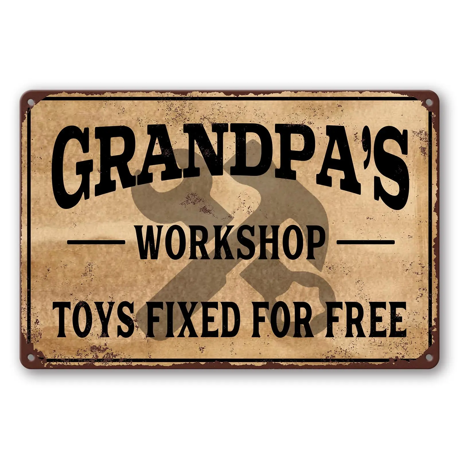 Metal Sign Papa'S Workshop Decor Funny Garage Decor Signs Grandpa'S Workshop Gifts For Dad Mechanic Cool Work Shop Metal sign