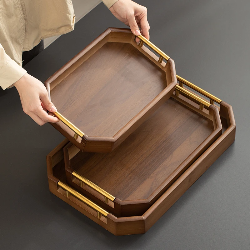 

Walnut Color Bamboo Wood Tea Tray Home Living Room Tea Table Tray Tea Set Storage Plate Tea Ceremony Accories Tea Sea Tray