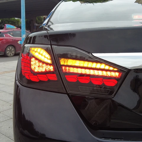 Задний фонарь для Toyota Camry 7-го поколения 2012-2014 годов, модифицированные светодиодные фары с эффектом чешуи дракона, стримерные поворотники, задний фонарь