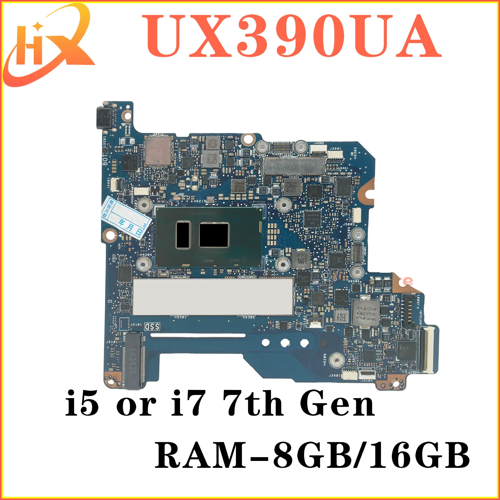 Mainboard For ASUS ZenBook 3 UX390 UX390UA UX390UAK Laptop Motherboard I7 I5 7th Gen 8G/16G-RAM