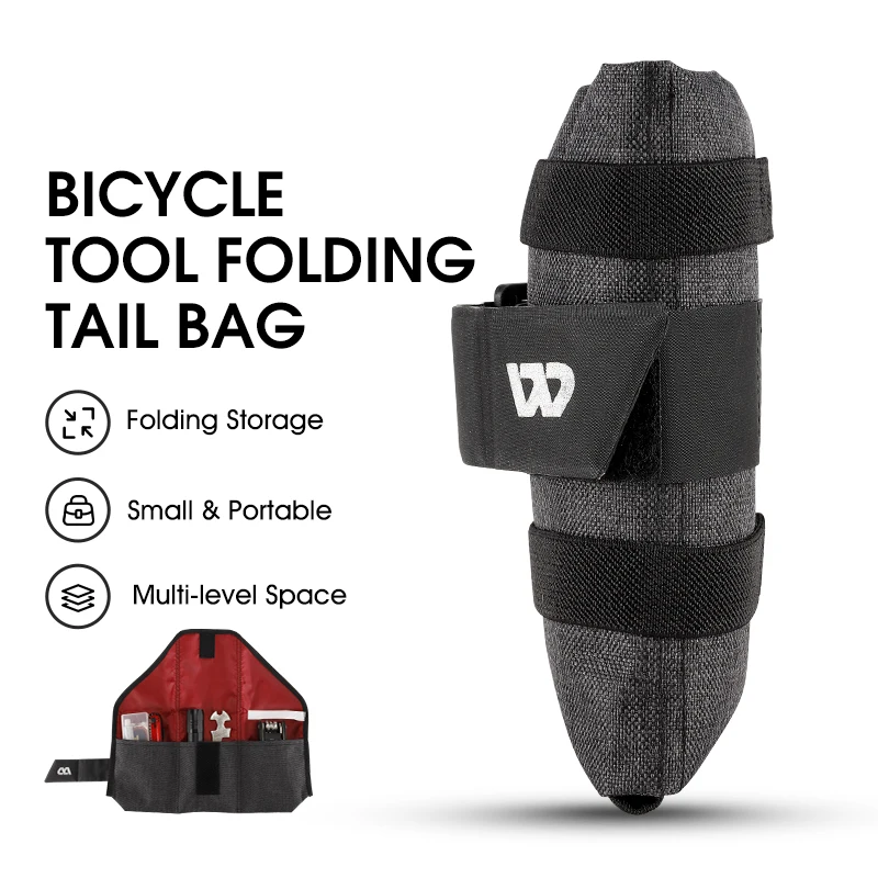 WEST BIKING Bicycle Bag Foldable Tool Bag Front Frame Bag Bike Saddle Pouch Burrito Pack Bike Rear Tool Kits Cycling Accessories