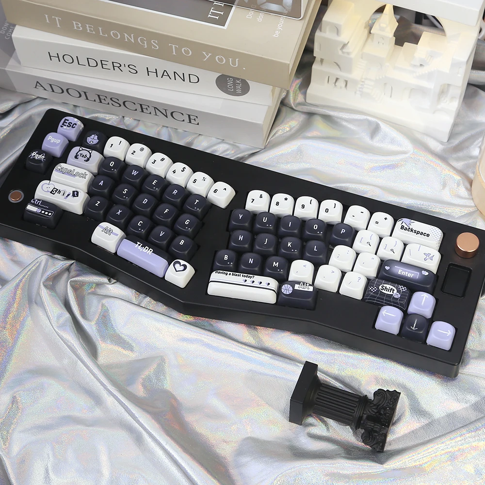 MOA height no attribute minimalist wind black purple keycap pbt fit mechanical keyboard hi75 s99 f75