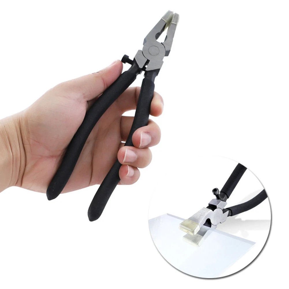 Flat Nose Pliers 8 inch/6 inch Adjustable Glass Pliers Heavy Duty Breaking Pliers for Tiles Floor Glass Hand Tools