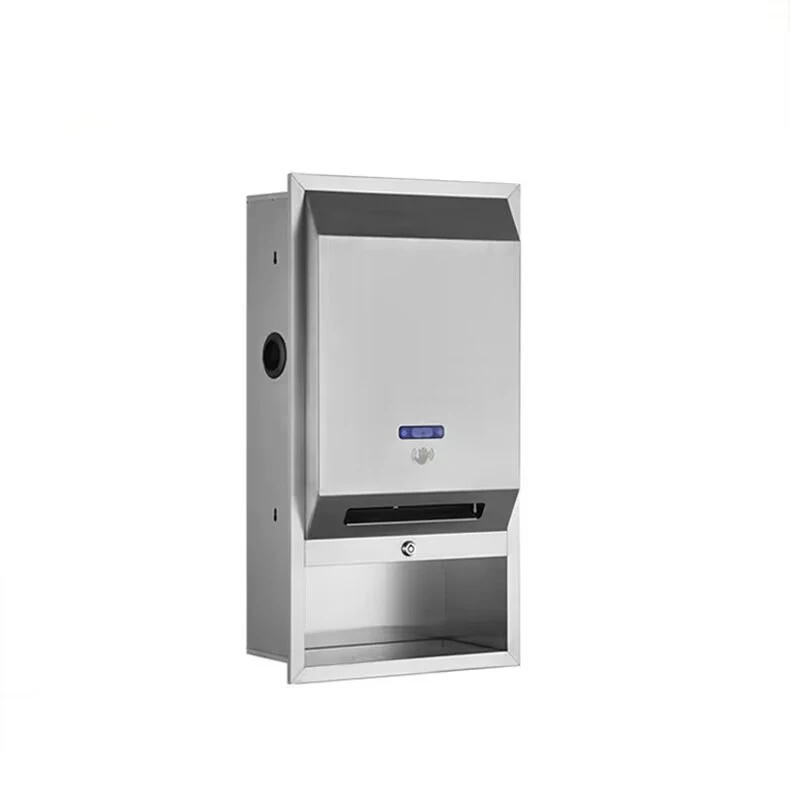 Hotel Engineering Products Sensor Stainless Steel Embedded Tissue Wall Mount Bathroom Hand Towel Paper Holder