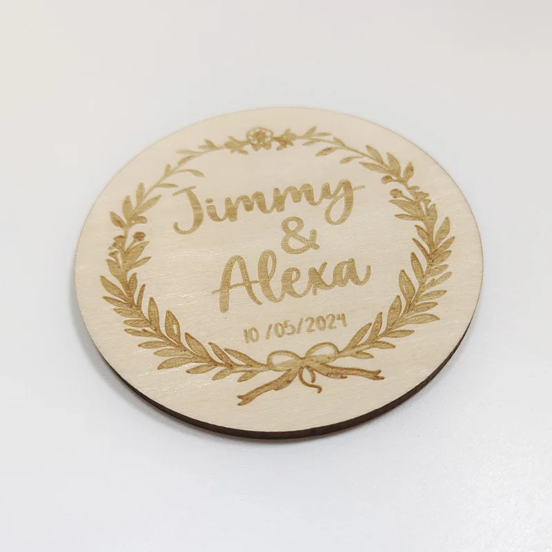 Personalized Wedding Favor Magnet Wooden Fridge Magnet Save The Date Romantic Wedding Invitation Gift for Guests Wedding favor