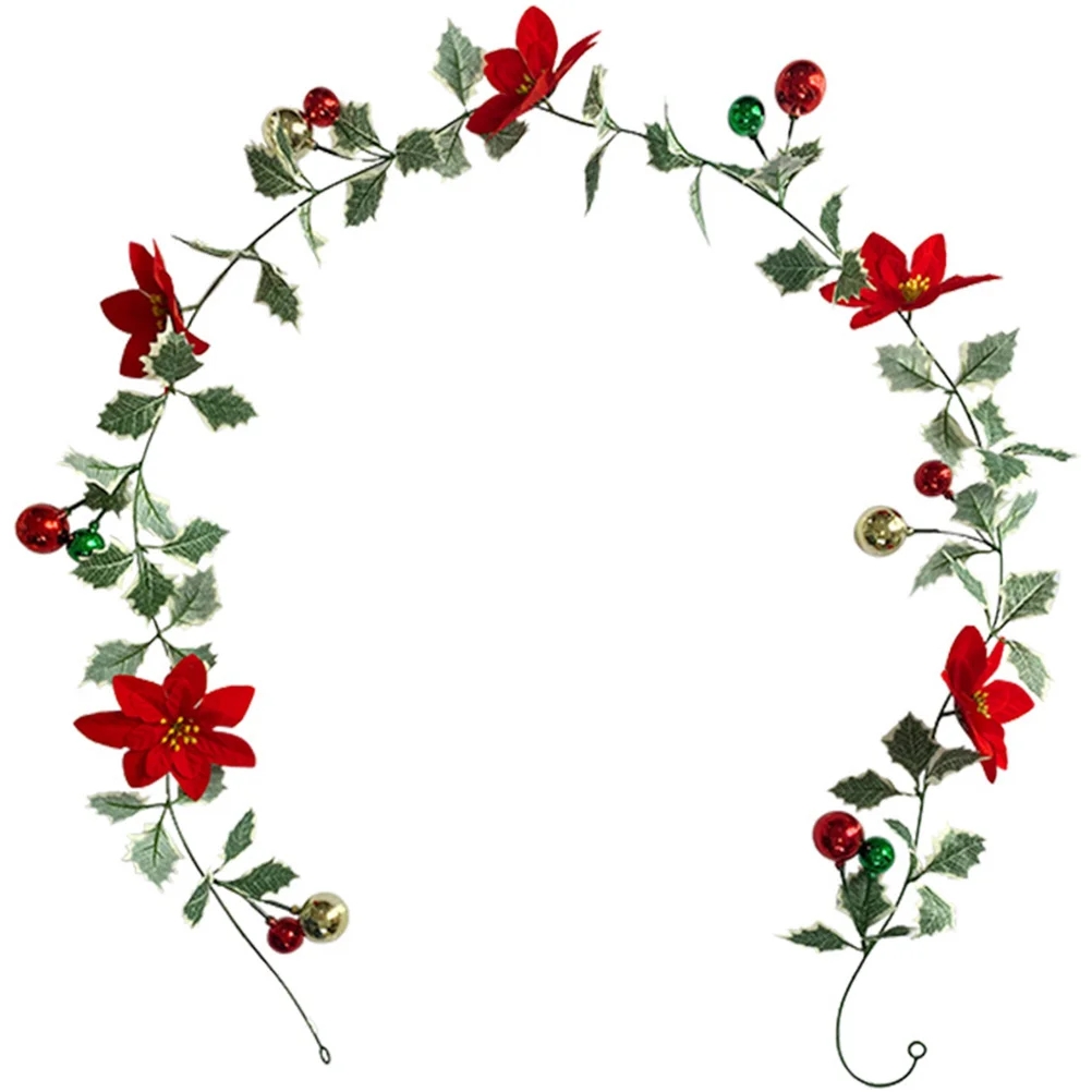 

Fresh Christmas Garland Green Leaf 3D Vine Decorative Hanging Rattan Indoor Outdoor Wedding Home Garden Decoration Simulation