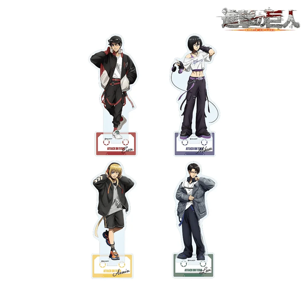 Attack On Titan Eren Yeager 15cm Acrylic Stand Keychain Streetwear Headphone Anime Figure Desk Decor Toy Collectible Fan Gift