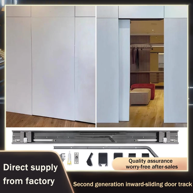 Summit Bus Sliding Door Track With Two Way Buffer And Damping Hardware System For Bedroom Bathroom Corridor Invisible Rail