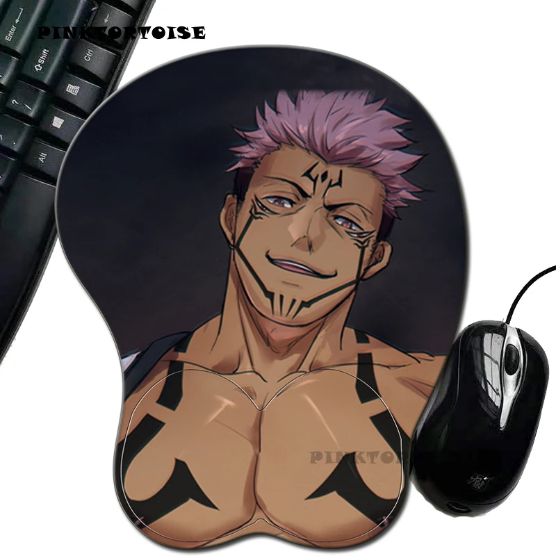 PINKTORTOISE Itadori Yuji Anime 3D Mouse pad Wrist Rest Soft Silica gel Breast Sexy Office decor Peripheral Kawaii palymat