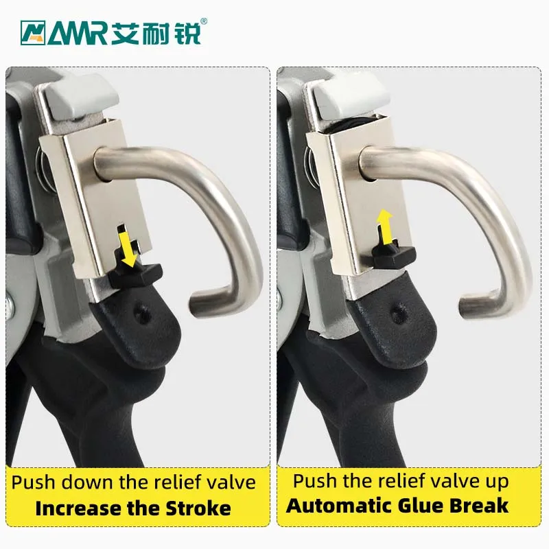 Labor Saving Caulk Gun 15 Inch Dual Use Aluminum Alloy Barrel Sealant Gun Manual Silicone Glass Glue Gun Construction Caulking