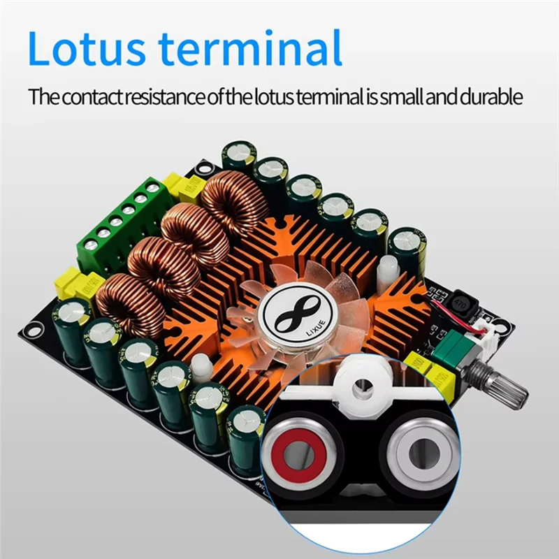 ABUO-TDA7498E 2.0 HIFI Stereo Module 160Wx2 Digital Power Amplifier Board 2Pcs High Power Support BTL 220W With Cooling Fan