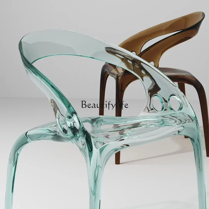 

02 ls 18Acrylic transparent dining chair Home milk tea shop guide table Light luxury dining chair