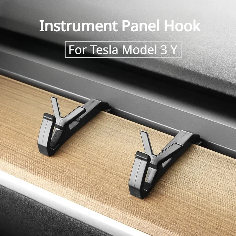 2pc For Tesla Model 3 Y Mobile Phone Holder Instrument Panel Dashboard Hook Air Outlet Bag Bracket Hook Car Interior Accessories