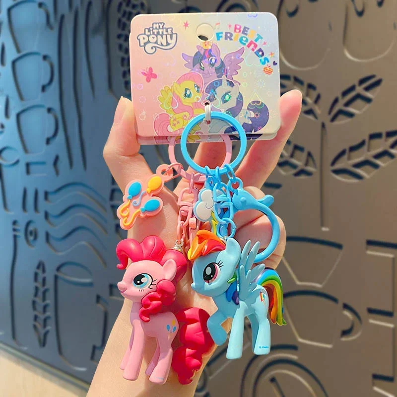 My Little Pony Anime Keychain Twilight Sparkle Pinkamena Diane Pie Fluttershy Rarity Rainbow Dash KeyBuckle Kids Birthday Gifts