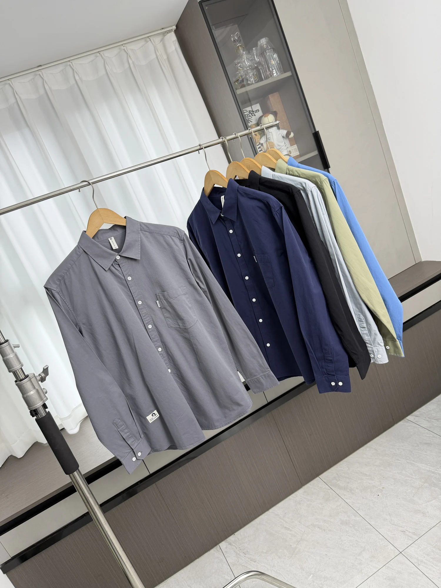 100% Cotton Washed Men's Casual Long Sleeve Shirt Loose Fit Comfortable Autumn Workwear Fashionable  Color Commute Shirt