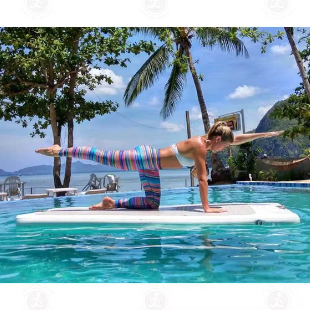 Factory Supply Inflatable Fitness Mat PVC Antislip Water Yoga Mat for Sport Taekwondo Gym